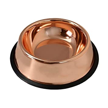 Comedero acero dorado rosa