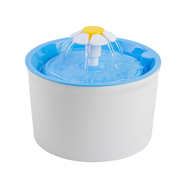 Fuente de agua flor azul